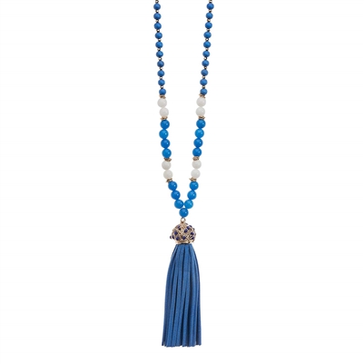 Royal  Suede Tassel Necklace