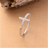 Sterling Silver Sideways Cross Ring