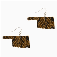 Snake Skin Print Leather Oklahoma Earrings