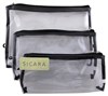 Sicara Clear Cosmetic Bag 3-Piece Bag Set (10689)<br><br><span style="color:#FF0101"><b>12 or More=Unit Price $5.85</b></span style><br>Case Pack Info: 24 Units
