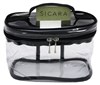 Sicara Clear Cosmetic Bag Oval Train Case (5.5X7.5X4) (10691)<br><br><span style="color:#FF0101"><b>12 or More=Unit Price $4.90</b></span style><br>Case Pack Info: 24 Units