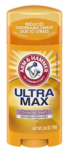 Arm & Hammer Deodorant 2.6oz Solid Ultra Max Powder Fresh (13433)<br><br><br>Case Pack Info: 12 Units