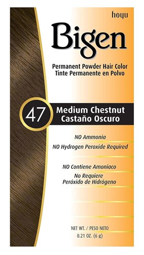 Bigen Powder Hair Color #47 Medium Chestnut 0.21oz (14000)<br><br><br>Case Pack Info: 144 Units
