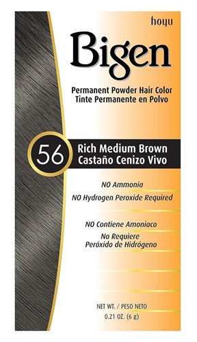 Bigen Powder Hair Color #56 Rich Medium Brown 0.21oz (14010)<br><br><br>Case Pack Info: 144 Units