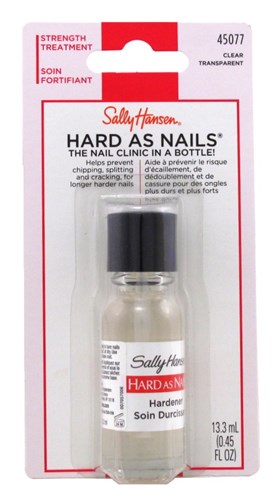 Sally Hansen Hard As Nails Strengthener Clear 0.45oz (33901)<br><br><span style="color:#FF0101"><b>12 or More=Unit Price $2.44</b></span style><br>Case Pack Info: 48 Units