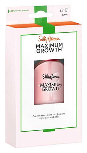 Sally Hansen Maximum Growth Treatment Clear 0.45oz (33912)<br><br><span style="color:#FF0101"><b>12 or More=Unit Price $4.32</b></span style><br>Case Pack Info: 48 Units