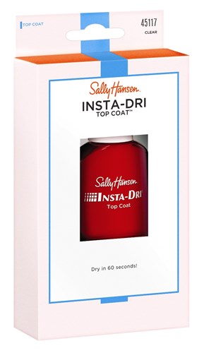Sally Hansen Insta-Dri Topcoat Clear 0.45oz (33923)<br><br><span style="color:#FF0101"><b>12 or More=Unit Price $4.35</b></span style><br>Case Pack Info: 48 Units