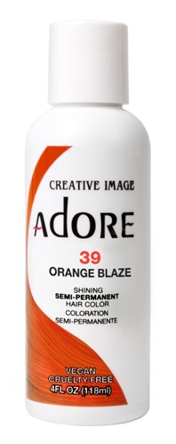 Adore Semi-Permanent Haircolor #039 Orange Blaze 4oz (45489)<br><br><span style="color:#FF0101"><b>12 or More=Unit Price $3.28</b></span style><br>Case Pack Info: 72 Units