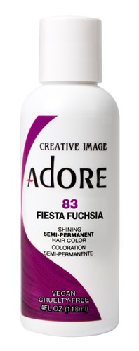 Adore Semi-Permanent Haircolor #083 Fiesta Fuchsia 4oz (45506)<br><br><span style="color:#FF0101"><b>6 or More=Unit Price $3.28</b></span style><br>Case Pack Info: 72 Units