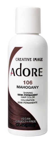 Adore Semi-Permanent Haircolor #106 Mahogany 4oz (45511)<br><br><span style="color:#FF0101"><b>6 or More=Unit Price $3.28</b></span style><br>Case Pack Info: 72 Units