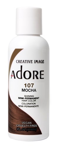 Adore Semi-Permanent Haircolor #107 Mocha 4oz (45512)<br><br><span style="color:#FF0101"><b>6 or More=Unit Price $3.52</b></span style><br>Case Pack Info: 72 Units