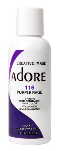 Adore Semi-Permanent Haircolor #116 Purple Rage 4oz (45518)<br><br><span style="color:#FF0101"><b>12 or More=Unit Price $3.28</b></span style><br>Case Pack Info: 72 Units