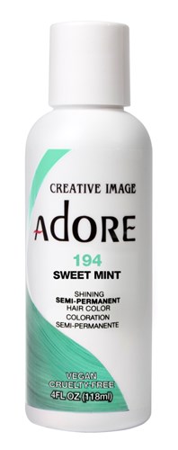 Adore Semi-Permanent Haircolor #194 Sweet Mint 4oz (45538)<br><br><span style="color:#FF0101"><b>6 or More=Unit Price $3.52</b></span style><br>Case Pack Info: 72 Units