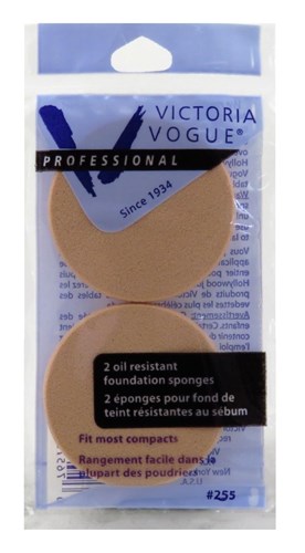 Victoria Vogue #255 Round Sponge 2 Count Foundation (52083)<br><br><span style="color:#FF0101"><b>12 or More=Unit Price $1.36</b></span style><br>Case Pack Info: 72 Units