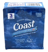 Coast Bath Bars Classic Scent 4oz 3 Count (52691)<br><br><span style="color:#FF0101"><b>12 or More=Unit Price $2.57</b></span style><br>Case Pack Info: 12 Units