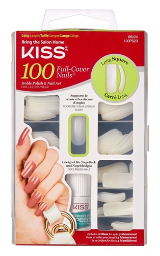 Kiss 100 Full Cover Nails Long Square (60426)<br><br><span style="color:#FF0101"><b>12 or More=Unit Price $4.41</b></span style><br>Case Pack Info: 36 Units