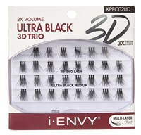 Kiss I Envy Ultra Black 3D Trio Medium 2X Volume Lashes (60513)<br><br><span style="color:#FF0101"><b>12 or More=Unit Price $3.66</b></span style><br>Case Pack Info: 36 Units