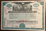 Pan Am Pan American World Airways Stock Certificate (Aqua)