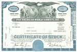 Pan Am Pan American World Airways Stock Certificate (Blue)