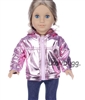 Shiny Pink Metallic Hoodie Jacket