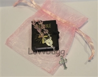 Bible and Rosary in Pink Bag