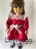 Lovvbugg Repro Christmas Dress for American Girl 18 inch Samantha Doll Clothes