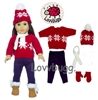 Snowflake Sweater Set 5pc for American Girl or Boy 18 inch Doll Clothes
