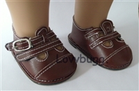 Brown Double Strap Shoes