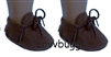 Brown Moccasins Native American Indian for American Girl or Baby Doll Shoes Slippers