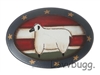 Primitive Style Tray Platter Sheep and Flag Design for 18 inch Doll Tea Party Accessory