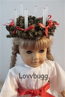 Wreath and Dress for 18 inch American Girll Doll Clothes Kirsten St Lucia with Accessory