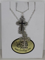 Silver Lace Cross Necklaces