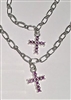February Cross Necklaces Purple Birthstone