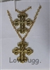 Gold Lg Russian Cross Necklaces