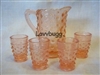 Pink Hobnail Repro Pitcher & 4 Glasses for 18 inch American Girl Doll Food Accessory