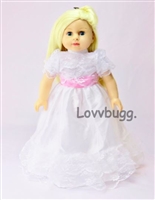 Bride Baptism or Communion Dress for  American Girl 18 inch or Baby Doll Clothes