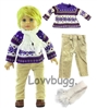 Blue Alpine Corduroy Pants Set for American Girl or Boy 18 inch Doll Clothes