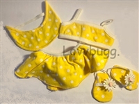 Yellow Polka Dot Swimsuit Set for American Girl 18 inch or Baby Doll Clothes