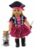 Pink Tutu Pirate Costume with Treasure Map for American Girl 18 or Bitty Baby Born Doll Clothes