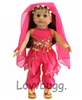 Hot Pink Belly Dancer Genie Costume for American Girl 18 inch Doll Clothes