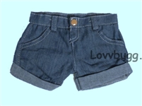 Denim Shorts for American Girl or Boy 18 and Bitty Baby Born Doll Clothes