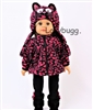 Pink Black Kitty Cat Leopard Pants Set with Hat for 18 inch American Girl or Baby Doll Clothes