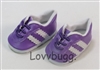 Purple Leather Look Sneakers for American Girl 18 inch or Bitty Baby Born Doll Shoes