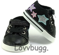 Black Sparkle Stars Sneakers