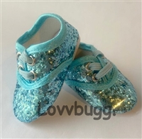 Blue Glitter Jazz Shoes