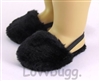 Black Fuzzy Slippers