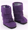 Purple Triple Fringe Moccasins Boots
