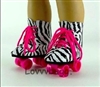 Zebra and Pink Roller Skates