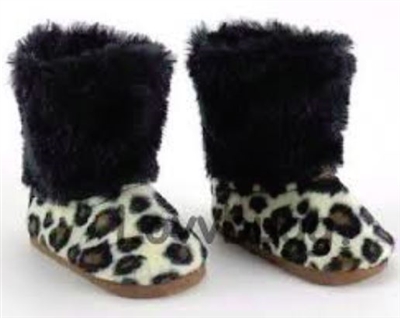 Leopard Print Furry Boots