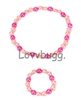 Pink Multi Pearls Necklace & Bracelet for American Girl 18 inch Doll Jewelry Accessory